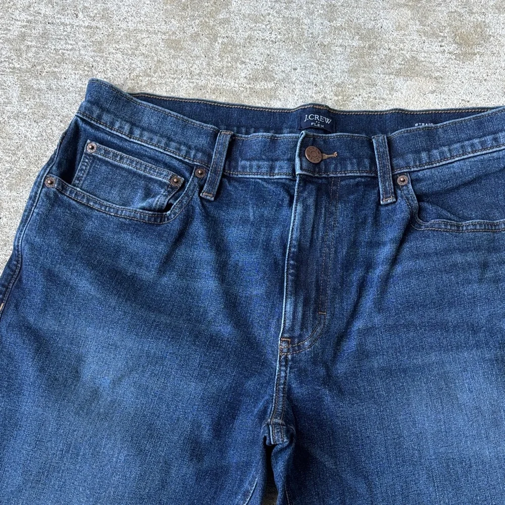 J. Crew Men's Dark Blue Straight Flex Jeans